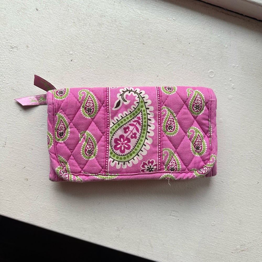 Vera Bradley Bermuda Pink Trifold Velcro Wallet